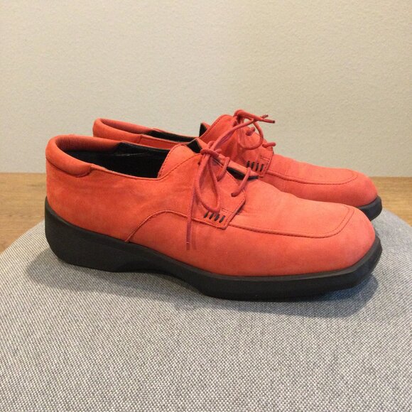 red suede suede bally shoes 80s